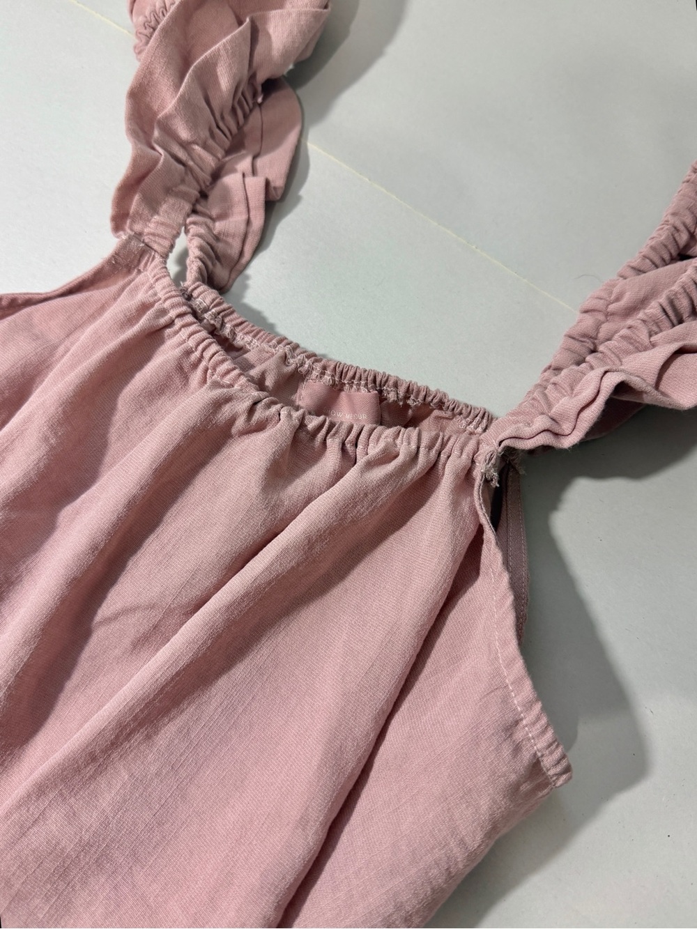 Women’s Sleep Pj Tank Top Size M Babydoll Cotton Rayon Pink Shirt Ruffle Mumu